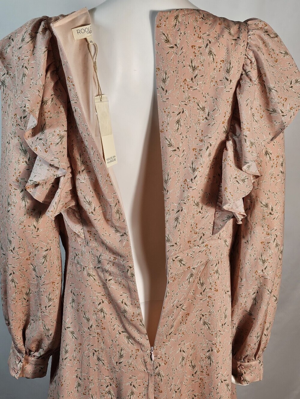 NWT Roolee True Love's Kiss Blush Pink Floral Nursing Mom Ruffle Maxi Dress - Picture 9 of 16
